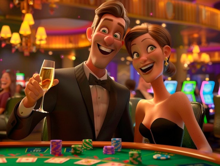 Meja Texas Poker di panen 33 menampilkan kartu komunal dan posisi pemain